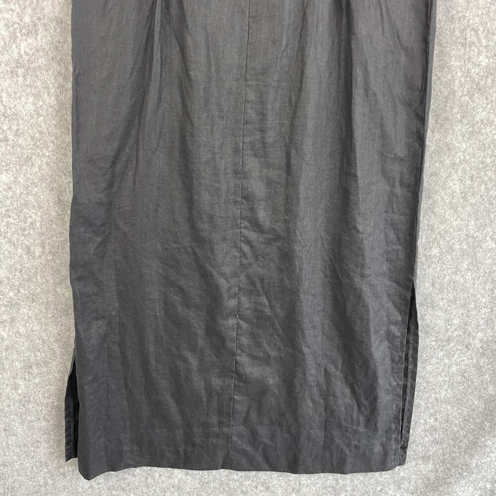 Vintage Ann Taylor Linen Dress Womens 10P Black Sleeveless Slits Minimal Modest - Picture 11 of 12